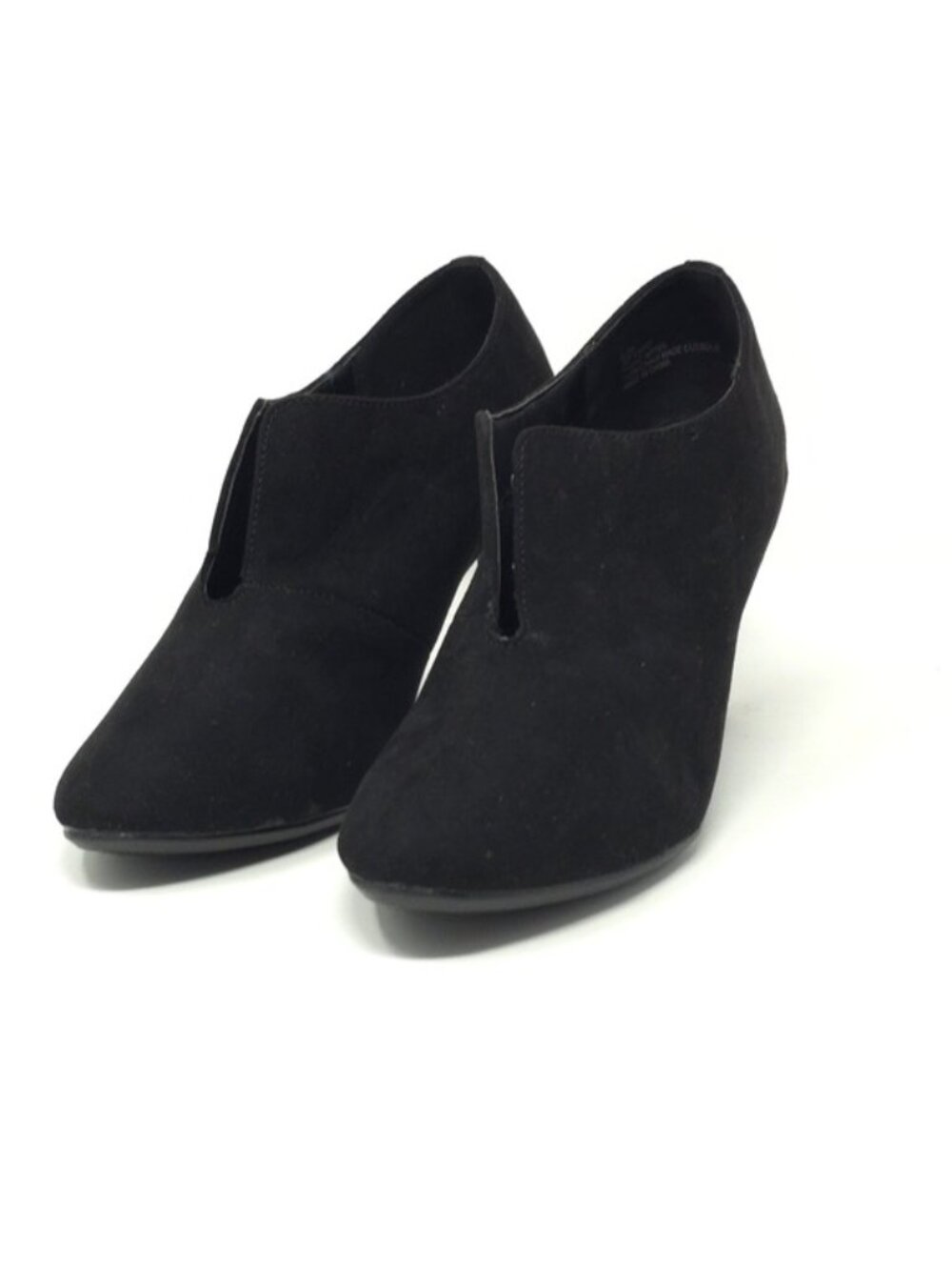 Jones New York Kaipo Black Suede High Heel Ankle Booties 6.5M